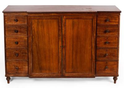 A Regency mahogany breakfront dwarf