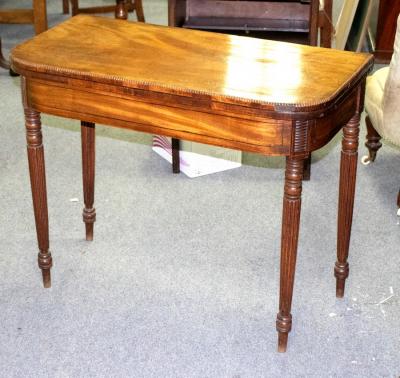 A Regency mahogany card table,