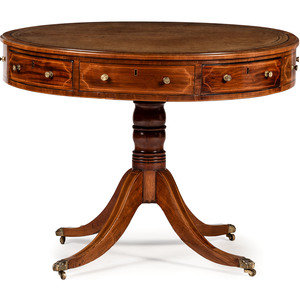 A Regency Mahogany Drum Table