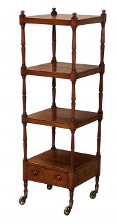 A REGENCY MAHOGANY FOUR TIER W