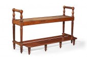 A REGENCY MAHOGANY HALL BENCH