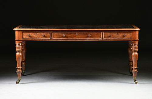 A REGENCY MAHOGANY LEATHER TOP