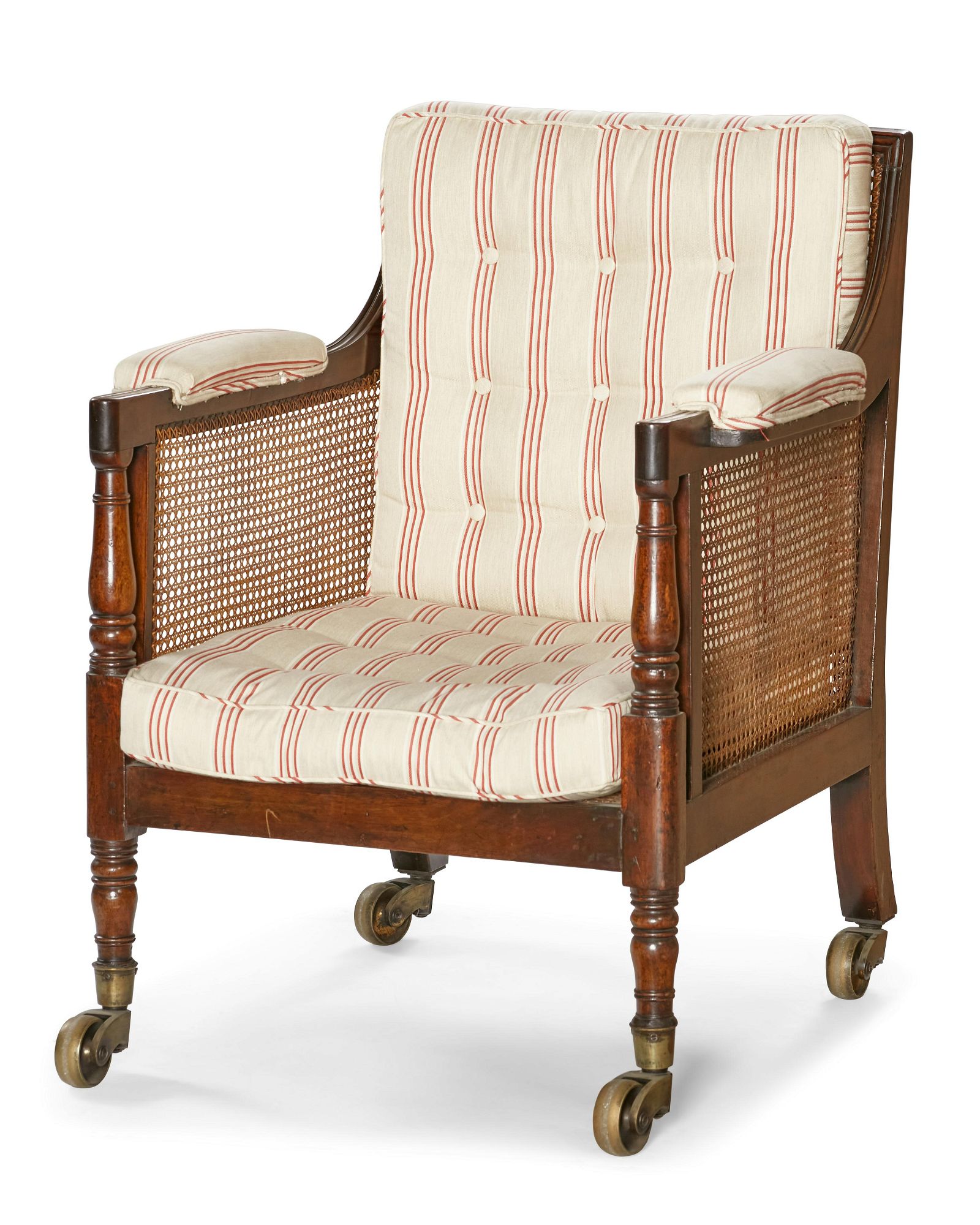 A REGENCY MAHOGANY LIBRARY BERGEREA
