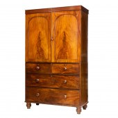 A REGENCY MAHOGANY LINEN PRESS
