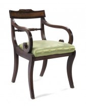 A Regency Mahogany Open Armcha
