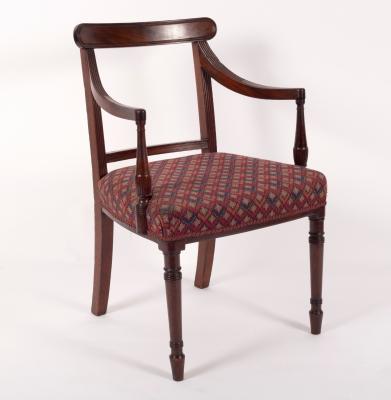 A Regency mahogany open armchair on