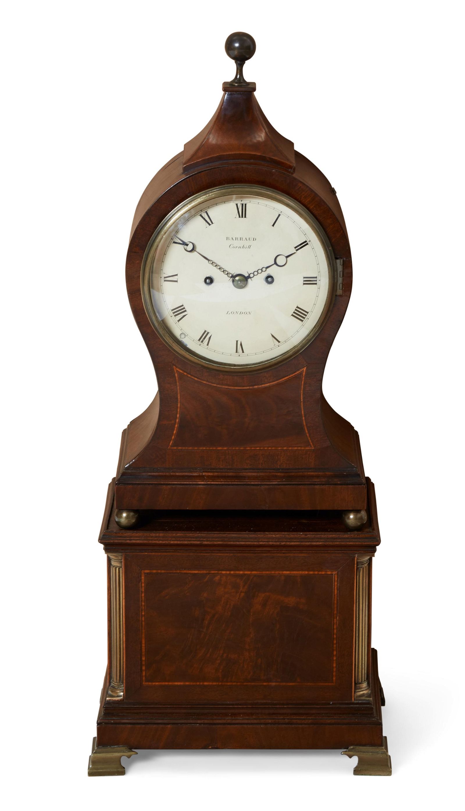 A REGENCY MAHOGANY TABLE CLOCK,