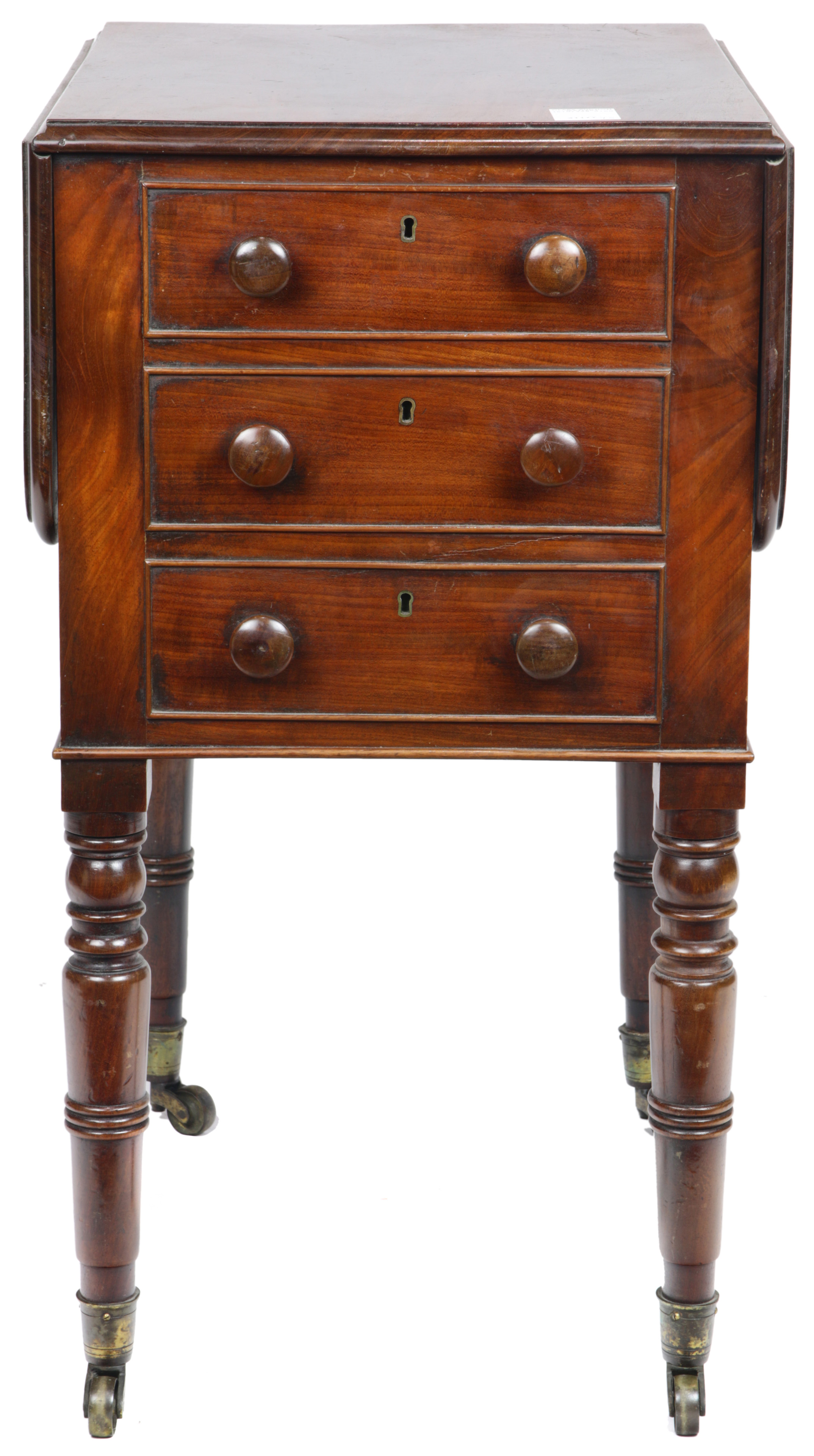 A REGENCY MAHOGANY WORK TABLE A