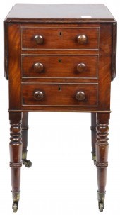 A REGENCY MAHOGANY WORK TABLE