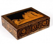 A Regency pen work decorated b