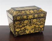 A Regency penwork tea caddy de