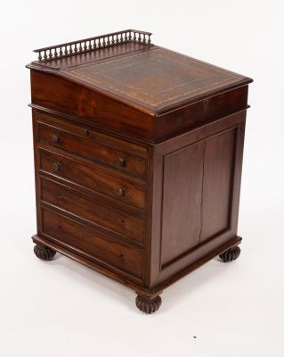 A Regency rosewood Davenport desk