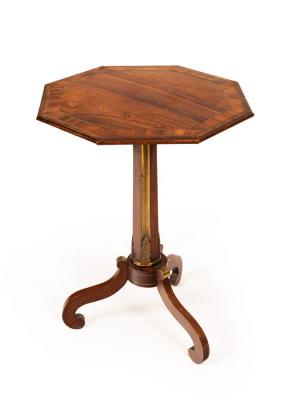 A Regency rosewood octagonal table,