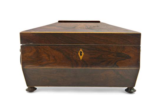 A Regency Rosewood Tea Caddy having