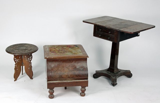 A Regency rosewood two-flap work