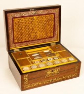 A Regency rosewood workbox, th