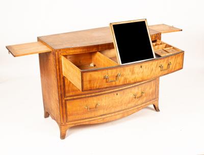 A Regency satin birch bowfront