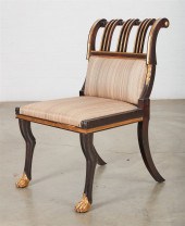 A REGENCY STYLE EBONIZED SIDE