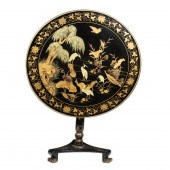 A REGENCY STYLE JAPANNED TILT