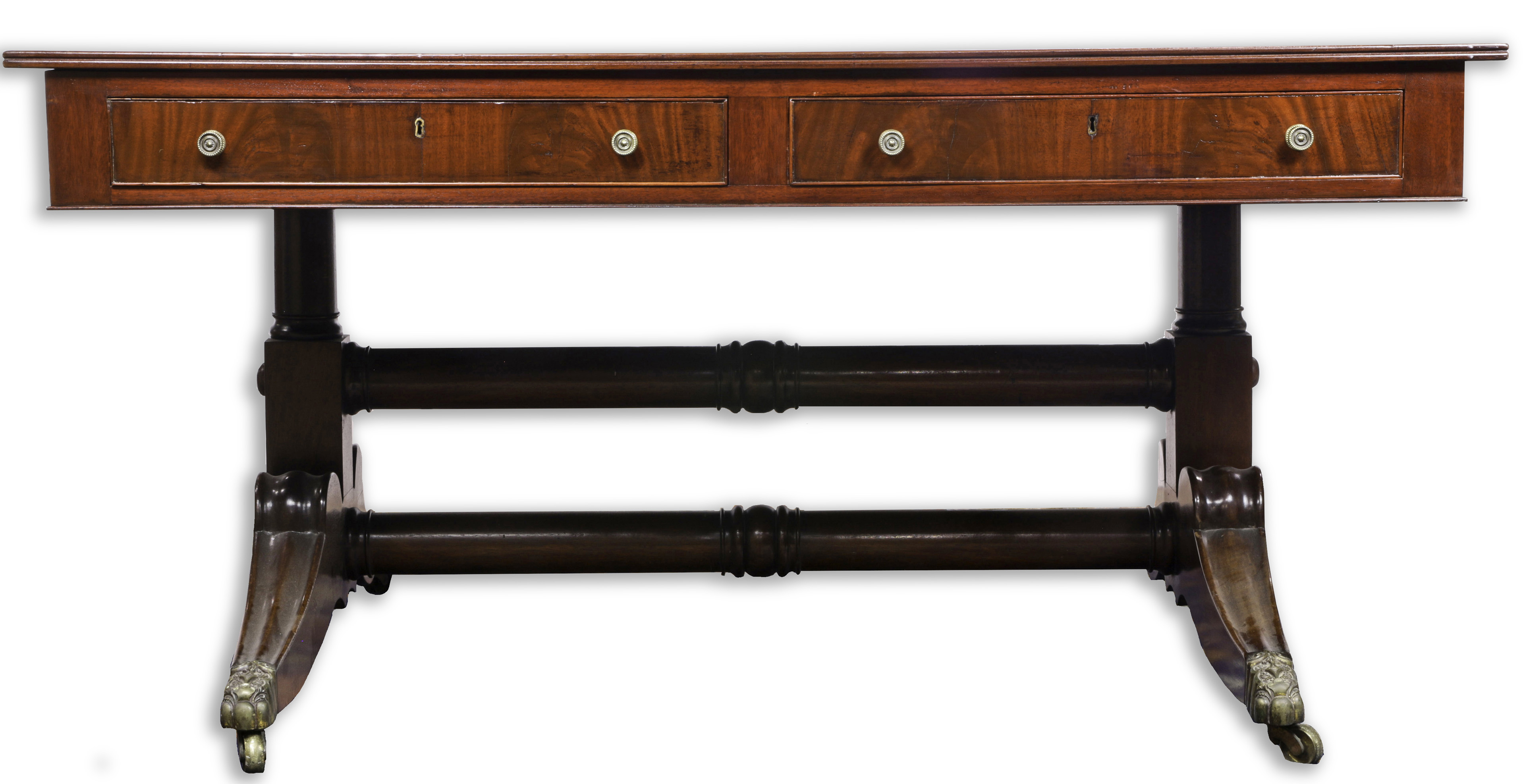 A REGENCY STYLE MAHOGANY LIBRARY