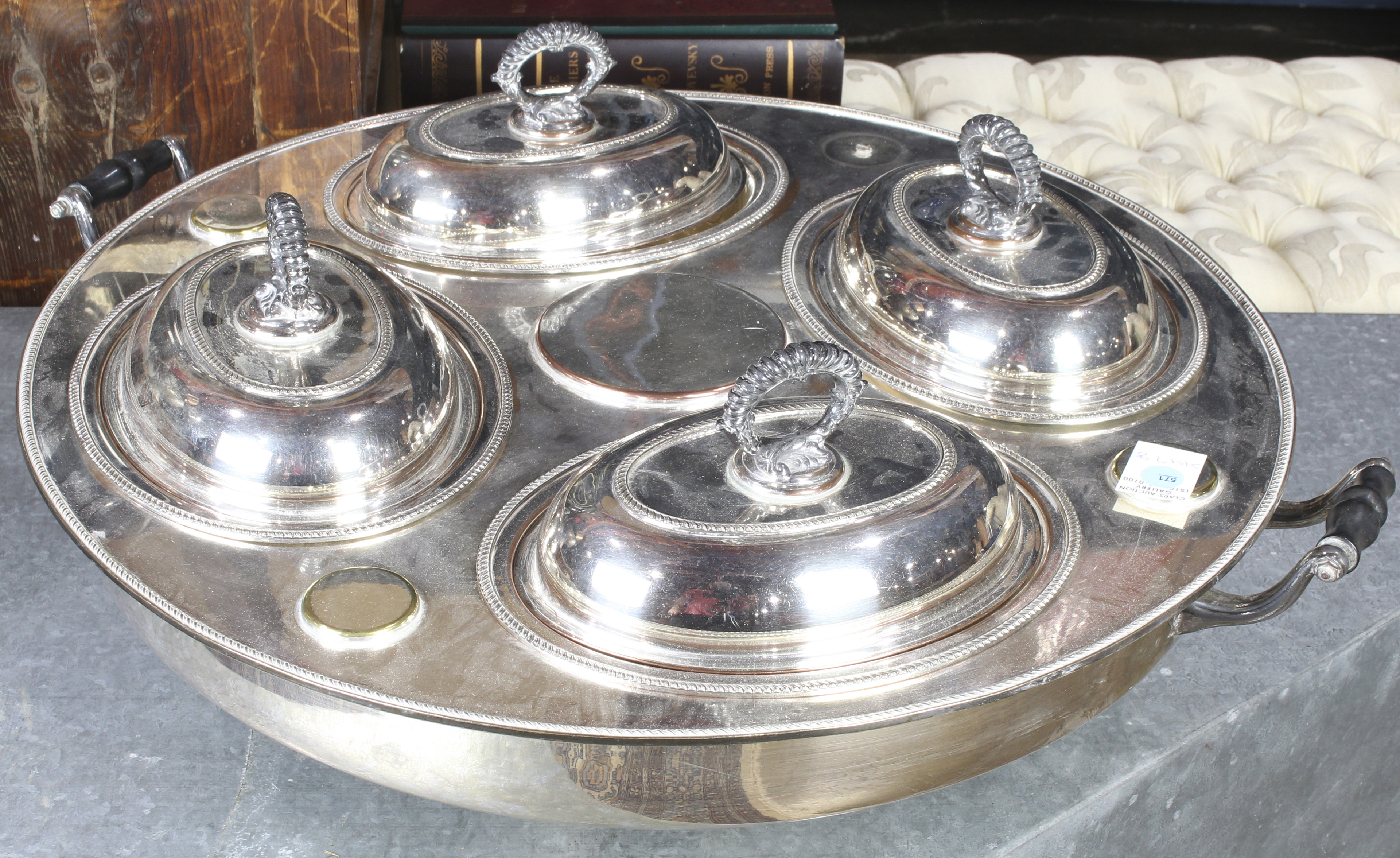 A REGENCY STYLE SILVER PLATE ON