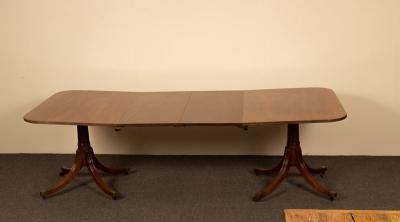 A Regency style twin pedestal