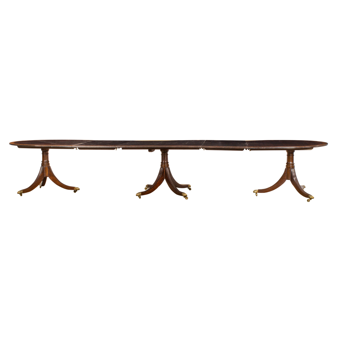 A REGENCY TRIPLE PEDESTAL