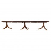 A REGENCY TRIPLE PEDESTAL MAHO