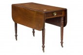 A REGENCY WALNUT PEMBROKE TABL