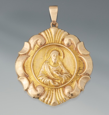 A Religious Gold Pendant 10k yellow
