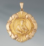 A Religious Gold Pendant 10k y