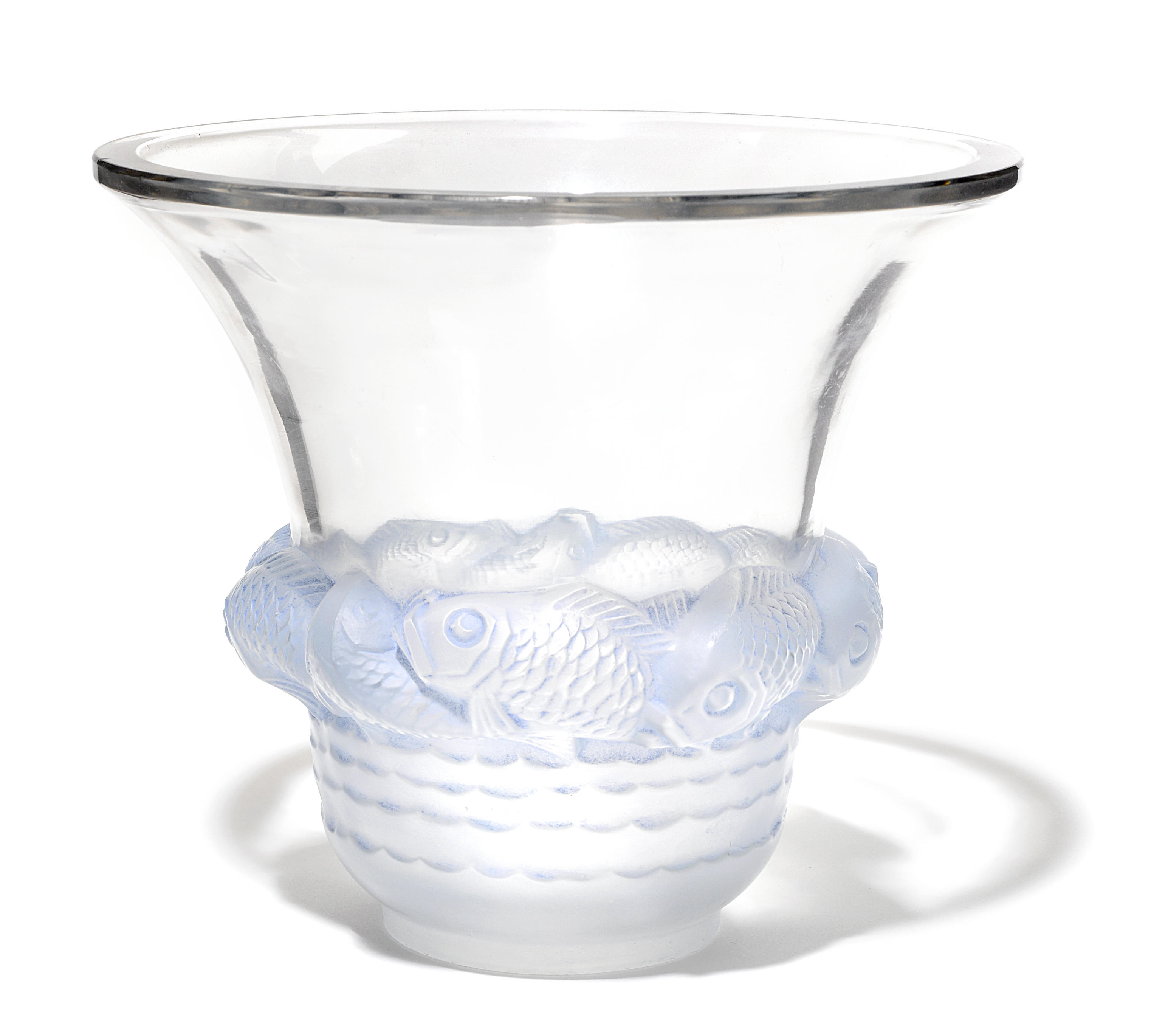 A Ren Lalique molded glass vase: