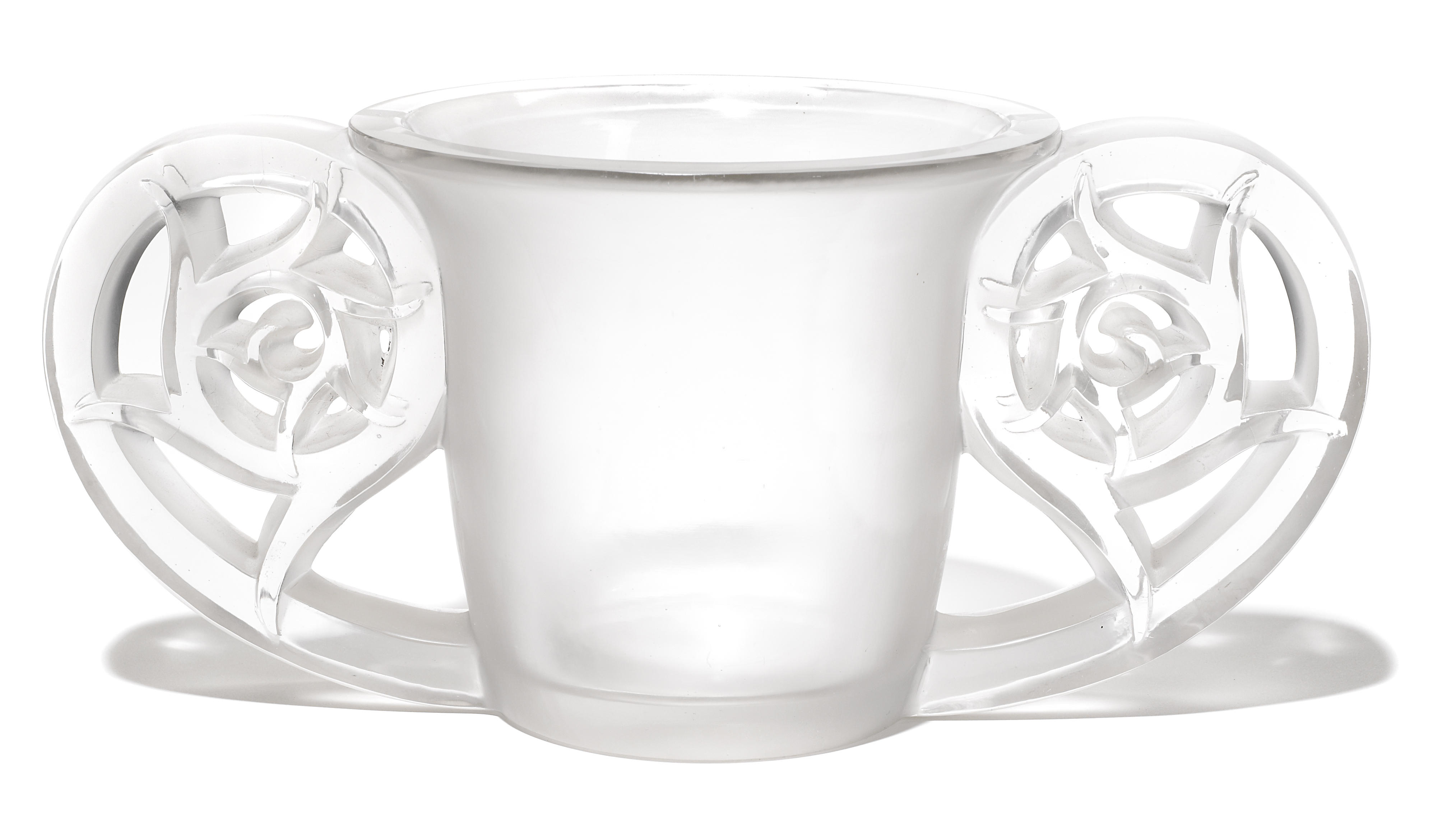 A Ren Lalique molded glass vase: