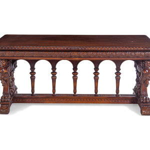 A Renaissance Revival Carved Walnut