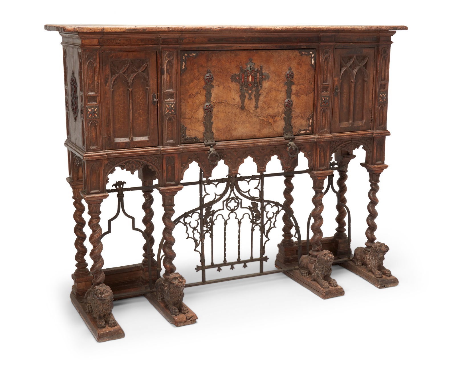 A RENAISSANCE STYLE WALNUT SIDE