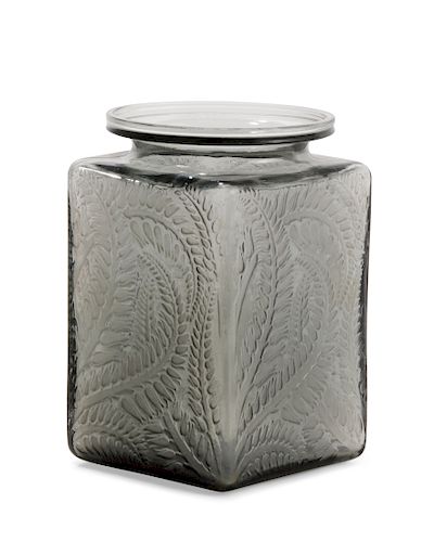 A RENE LALIQUE SMOKY TOPAZ GLASS