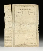 A REPUBLIC OF TEXAS $1,000 CON