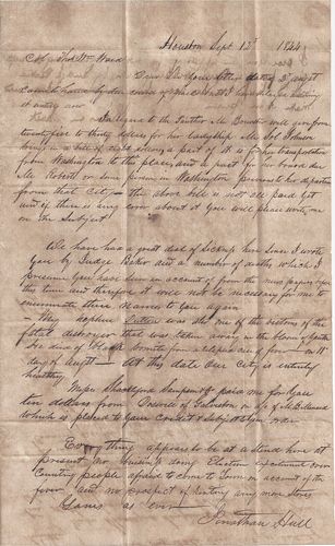 A REPUBLIC OF TEXAS MANUSCRIPT,