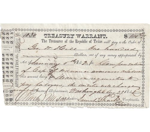 A REPUBLIC OF TEXAS TREASURY