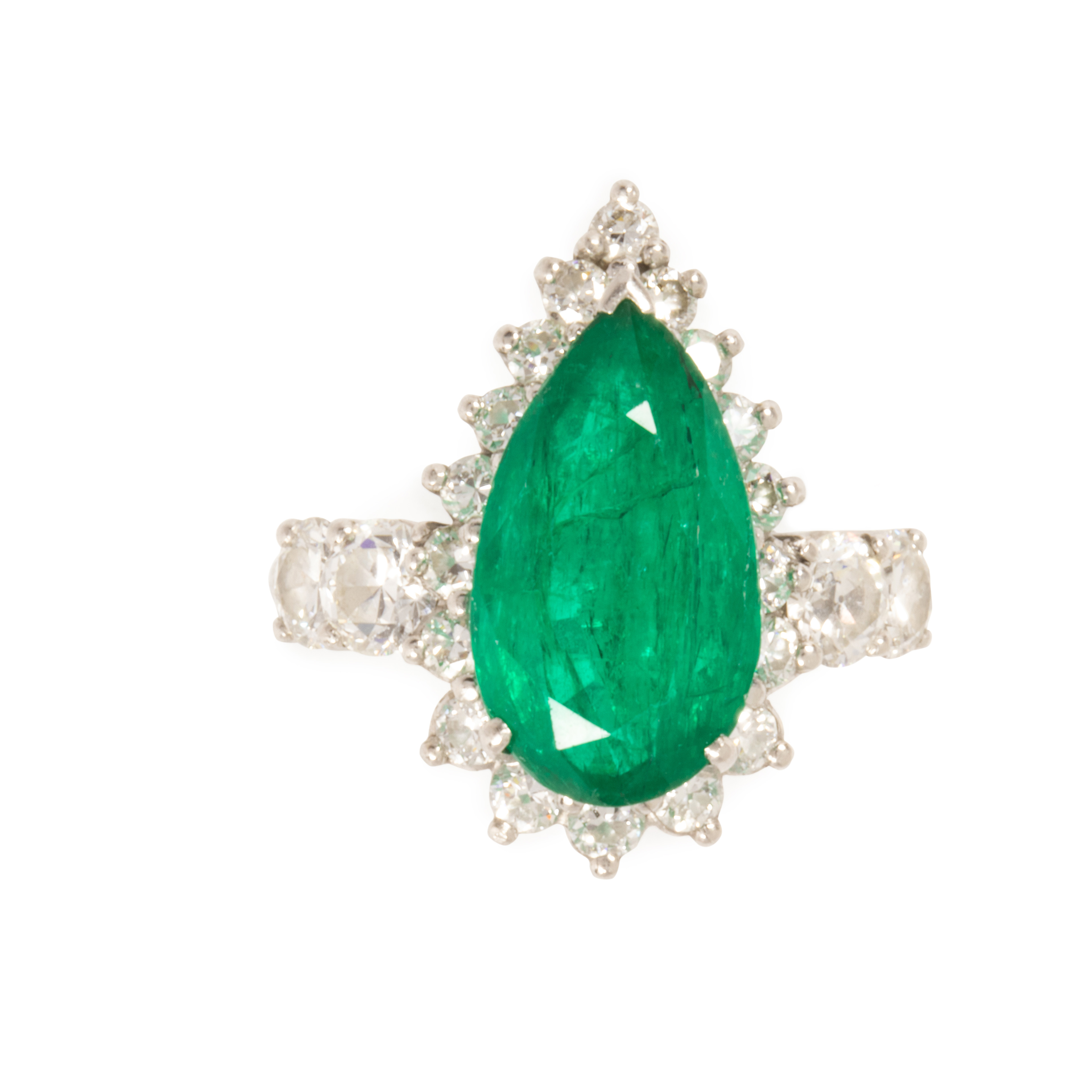 A RETRO EMERALD, DIAMOND AND