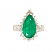 A RETRO EMERALD, DIAMOND AND P