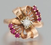 A Retro Style Pink Gold Diamon