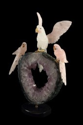 A ROCK CRYSTAL AND AMETHYST LA