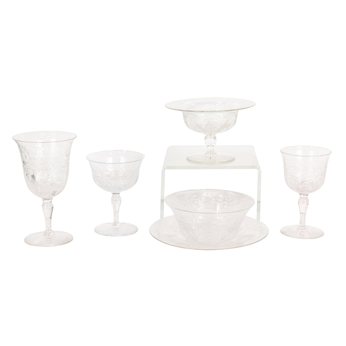 A 'ROCK CRYSTAL' CUT GLASS