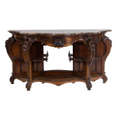 A ROCOCO REVIVAL CARVED WALNUT