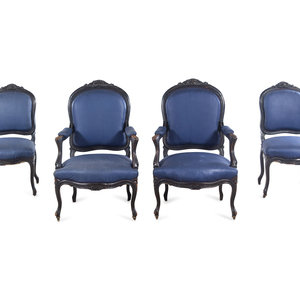 A Rococo Revival Ebonized Walnut