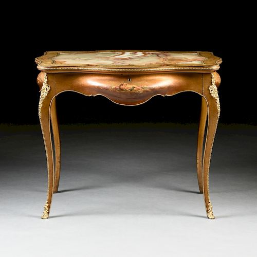 A ROCOCO REVIVAL ONYX AND GILT