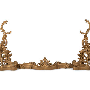 A Rococo Style Gilt Bronze Fire