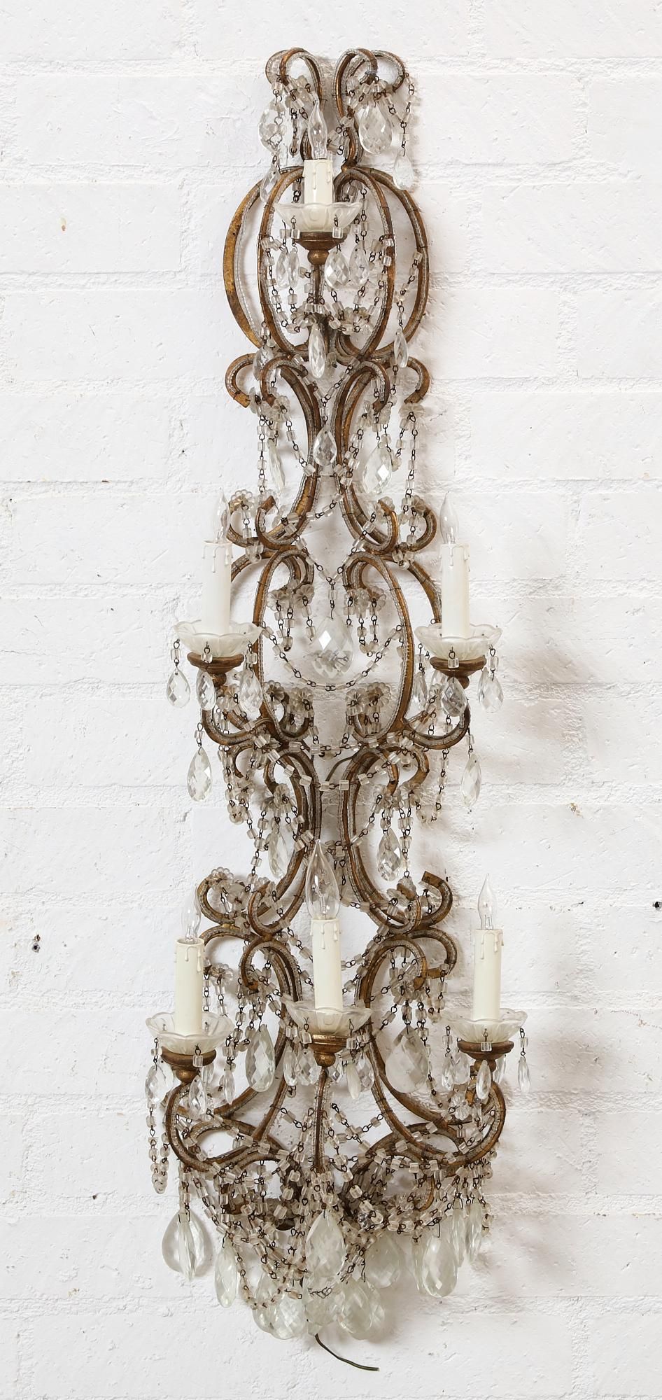 A ROCOCO STYLE GILT METAL CUT GLASS