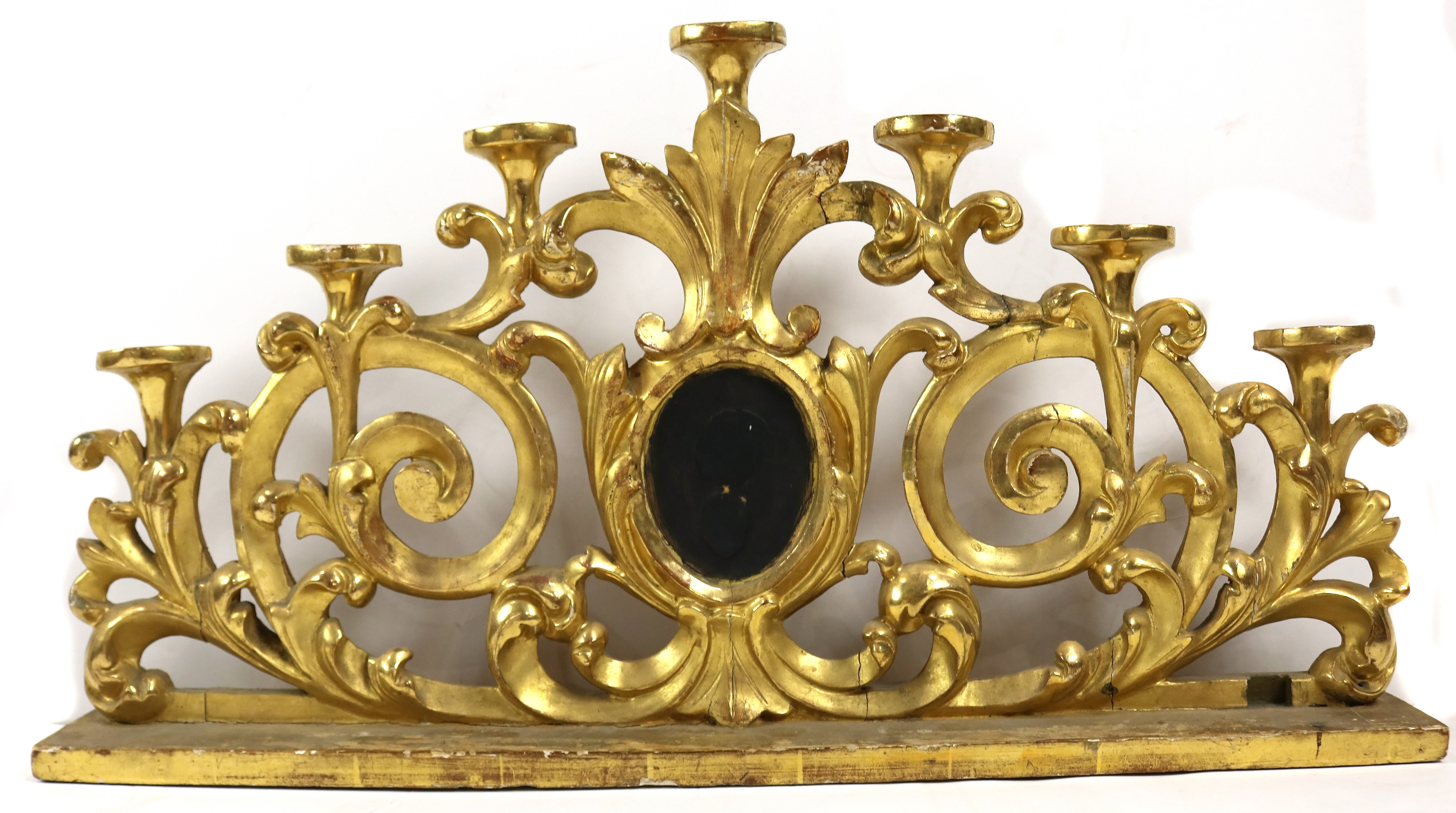 A ROCOCO STYLE GILTWOOD CANDELABRUM